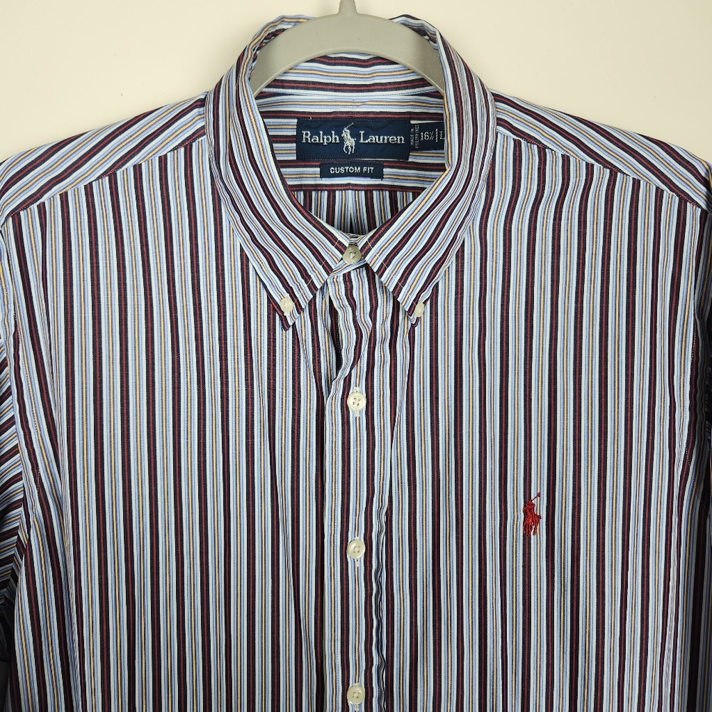 Ralph Lauren Men's Shirt Long Sleeve Button Down Striped Size L Large